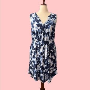 Torrid Blue and White Patterned Midi Dress